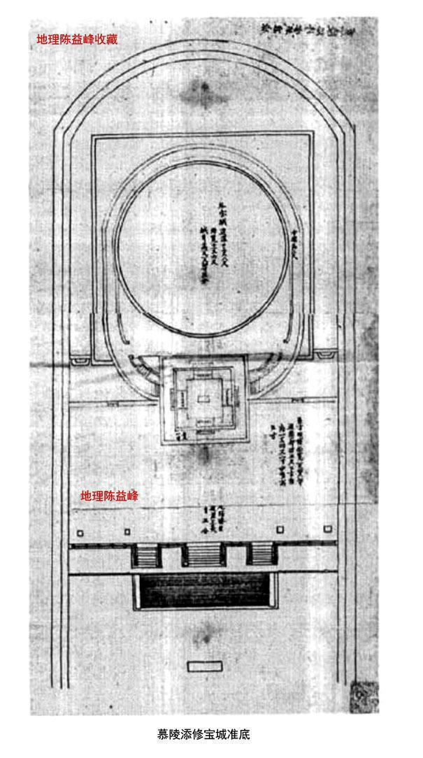 《慕陵宝城宝顶立样》清廷内内务府样式房绘制的《龙泉峪地宫地盘画样