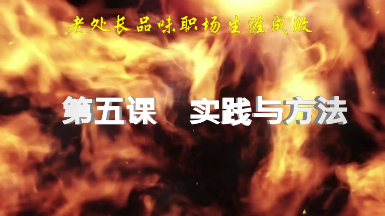 老处长品味职场生涯成败 第五课 实践与方法